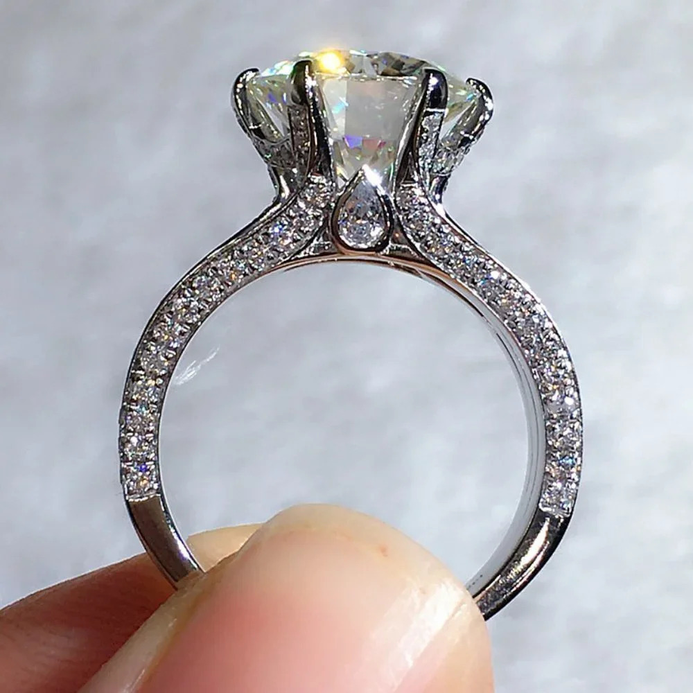 🎁 Classic Cubic Zirconia 925 Silver Wedding Ring for Women, FB16FA1037 - Picture 6 of 7